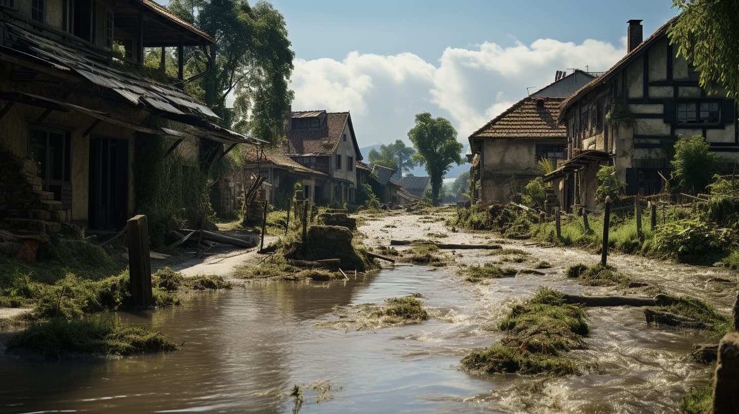 Rue inondée en France